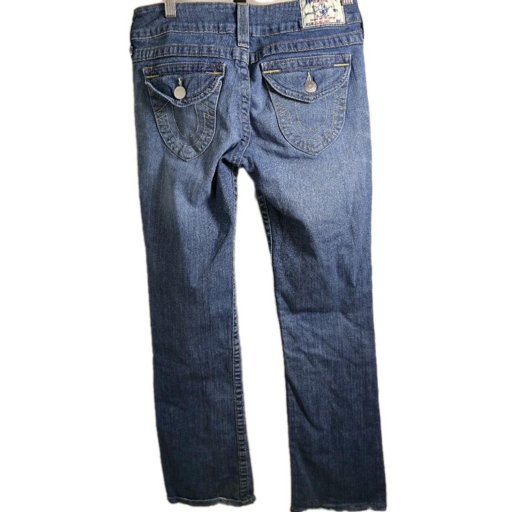 True Religion Joey Bootcut Jeans Low Rise Y2K Western Stitch Size 28 - Picture 8 of 13